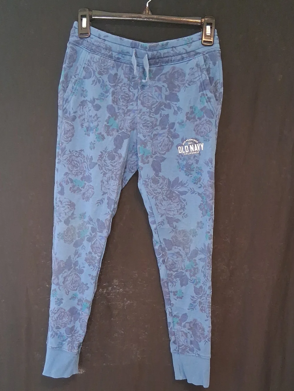 Old Navy Girls Blue Floral Paisley Jogger Sweatpants Size L (10-12